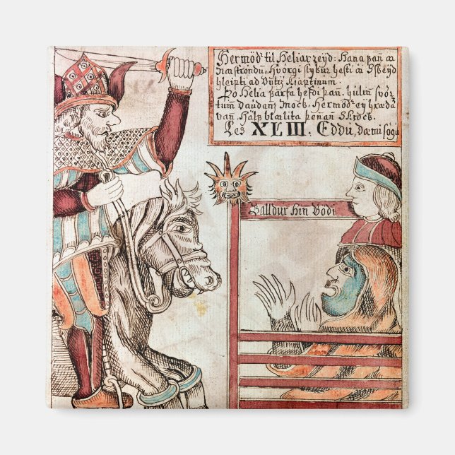 Imã Hermod astride Sleipnir (Frente)