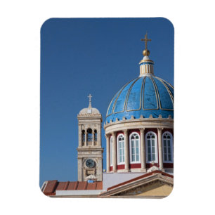 Ímã Hermoupolis, Syros Island, Grécia. Cúpula azul d