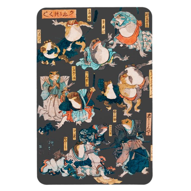 Ímã Herói animado do Sapo Woodblock ukiyo-e (Vertical)