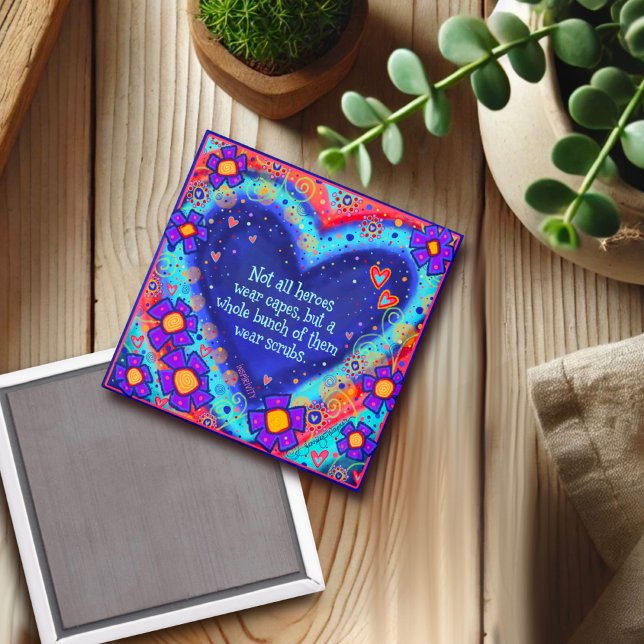 Imã Heróis Vestem Escrupulos Enfermeira Floral Cardíac (Criador carregado)