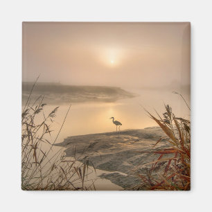 Imã Heron Heaven - Paisagem no lago