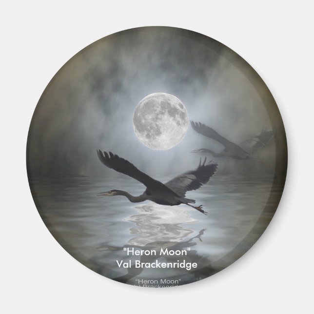 Imã "HERON MOON" Magnets para a vida selvagem (Frente)
