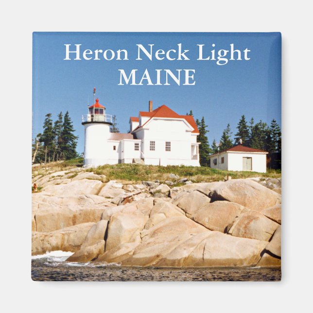 Imã Heron Neck Light, Maine Magnet (Frente)