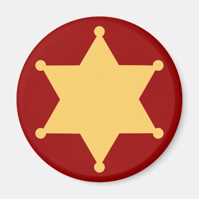 Imã Hexágono estrela de xerife hexagon sheriff's badge (Frente)