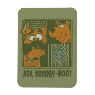 Ímã Hey gráfico quadrado tribal de Scooby-Doo