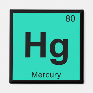 Imã Hg - Símbolo de Mesa Periódico de Química de Me