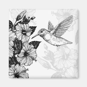 Imã Hibiscus e beija-flor