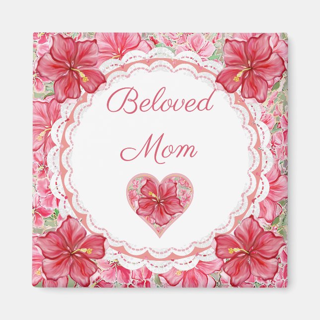 Imã Hibiscus e rendas RED (Frente)