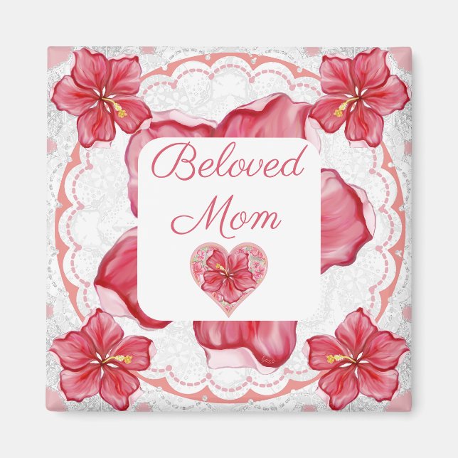 Imã Hibiscus e rendas RED (Frente)