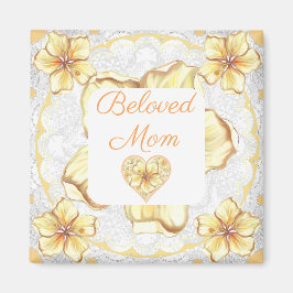 Imã Hibiscus & lace AMARELO