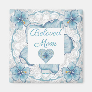 Imã Hibiscus & lace TURQUOISE