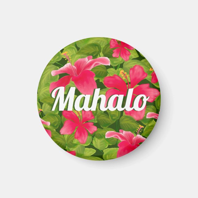 Imã Hibiscus Mahalo, rosa-havaiano (Frente)