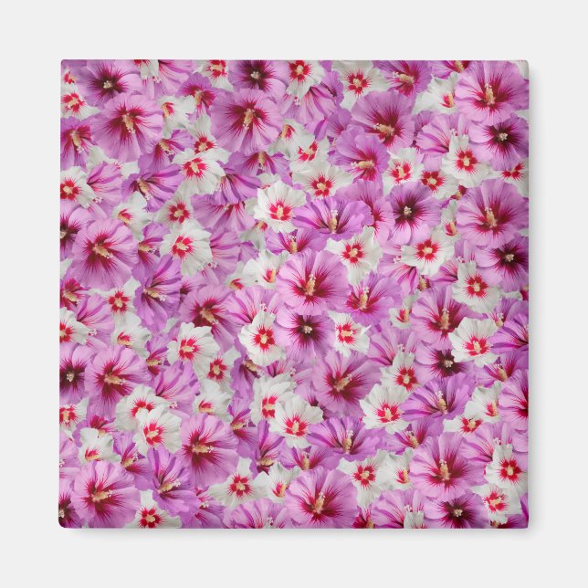 Imã Hibiscus - Padrão Chinês de Flor Rosa (Frente)