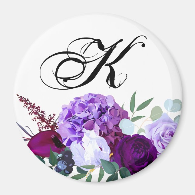 Imã Hibiscus personalizado de Lavanda de ímã em branco (Frente)