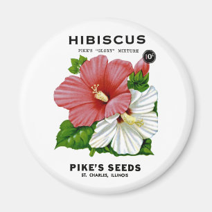 Imã Hibiscus Vintage Seed Packet