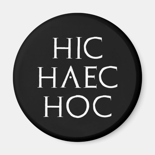 Imã hic haec hoc Latein latin (Frente)