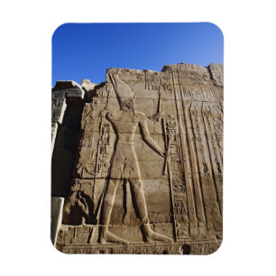 Ímã Hieróglifos antigos na parede, Templo de Karnak,