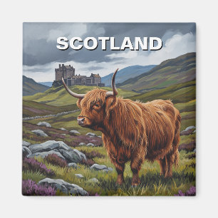 Imã Highland Cow na Escócia Viagem