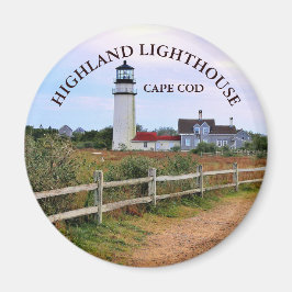 Imã Highland Lighthouse, Massachusetts Round Magnet