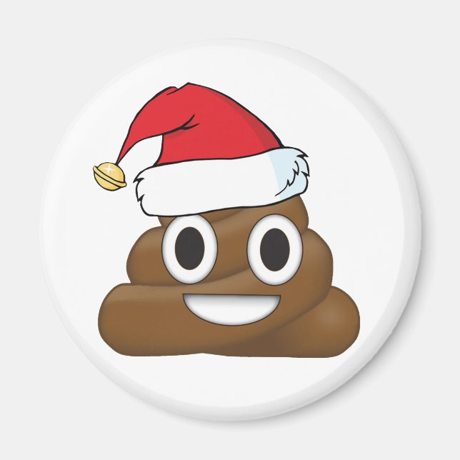 Imã Hilarious Xmas Poop Emoji (Frente)