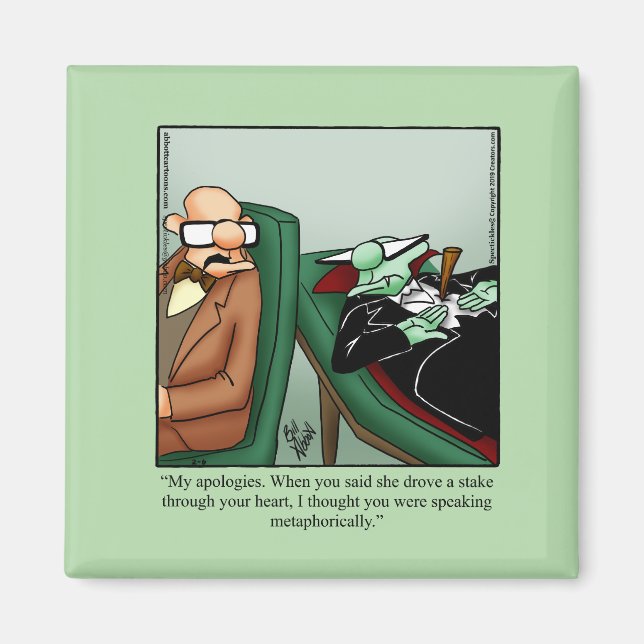 Imã Hillarious Dracula Humor Halloween Magnet (Frente)