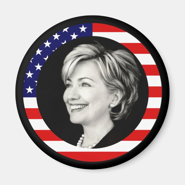 Imã hillary clinton, bandeira dos eua. (Frente)