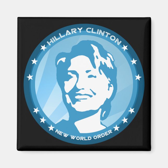 Imã hillary clinton : raios azuis : (Frente)