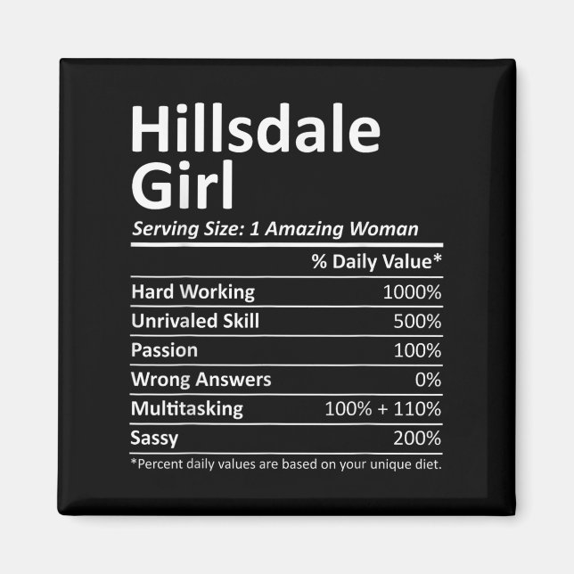 Imã Hillsdale Girl Nj New Jersey Funny City Home Roots (Frente)