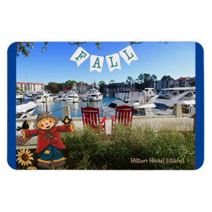Ímã Hilton Head Island Sea Pines Marina Fall Scarecrow
