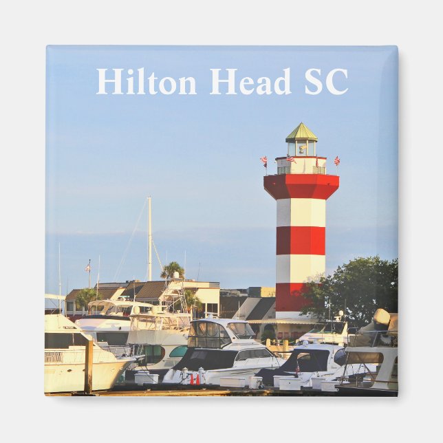 Imã Hilton Head Lighthouse, fotografia, no Magnet (Frente)