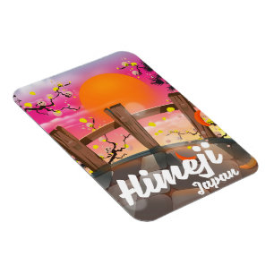 Ímã Himeji Japão floresce poster.