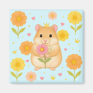 Imã HIMEKARI Floral Hamster Magnet – Blue