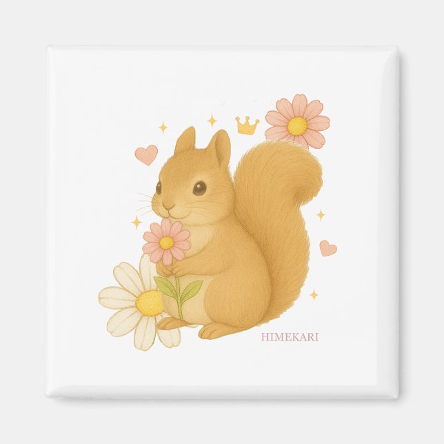 Imã HIMEKARI Floral Squirrel Magnet –Clear (Frente)