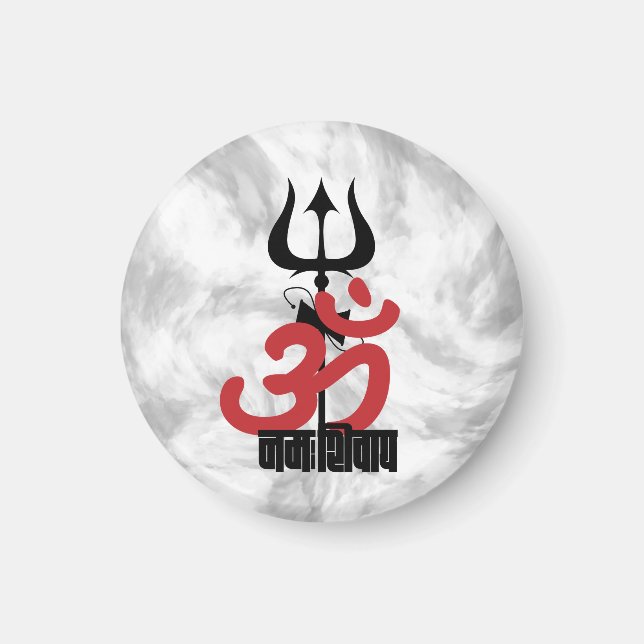 Imã Hindu Deus Shiva Om Namah Shivay com Trident OM (Frente)