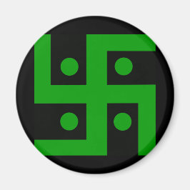 Imã Hindu swastika (verde em fundo preto)