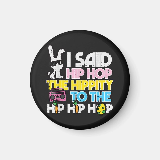 Imã Hip Hop Hippity Coelho de Páscoa  (Frente)