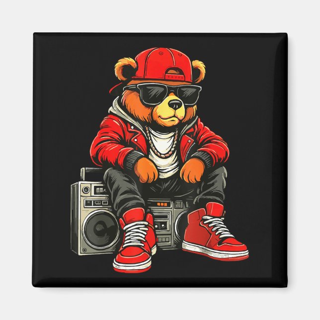 Imã Hip Hop Teddy Bear Rap Music  (Frente)