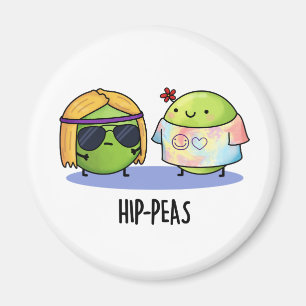 Imã Hip-peas Engraçado Hippie Peas Pun