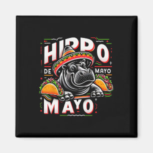 Imã Hipopótamo Cinco De Mayo Engraçado México Hipopóta