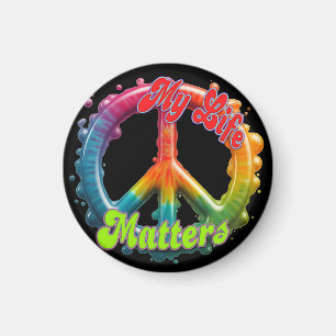 Imã Hippie Amor Paz Vida Importa Personalizado