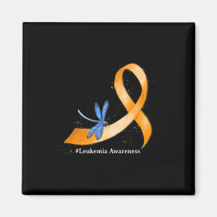 Imã Hippie Dragonfly Laranja Fita Leucemia Sensibiliza