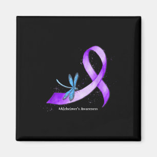 Imã Hippie Dragonfly Purple Ribbon Heimer Consciência