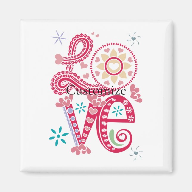 Imã Hippie Groovy - Sinal de Amor Thunder_Cove (Frente)