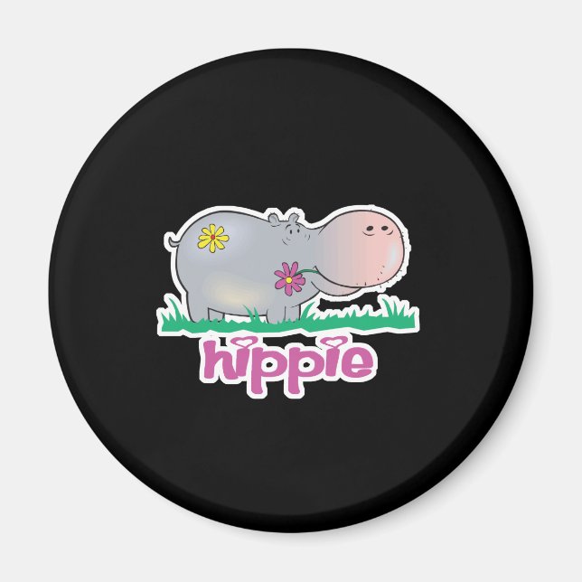 Imã hippie hipopótamo (Frente)