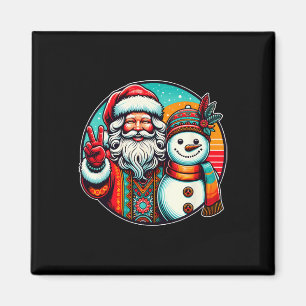 Imã Hippie Papais noeis Retro Snowman Bohemian Natal