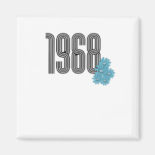 Imã Hippie Peace Sign Flower Power Aqua 1968