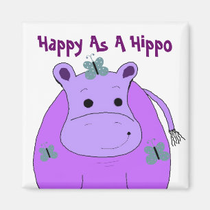 Imã Hippo Com Borboletas