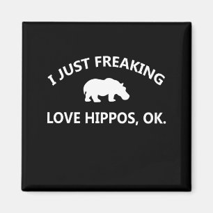 Imã Hippo Lover Gift Eu Apenas Adoro Hippo Ok