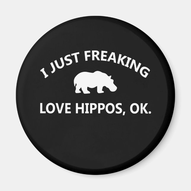 Imã Hippo Lover Gift| Eu Apenas Adoro Hippo Ok (Frente)