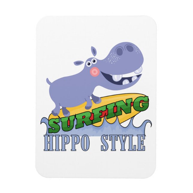 Ímã Hippopotamus do surfista (Vertical)